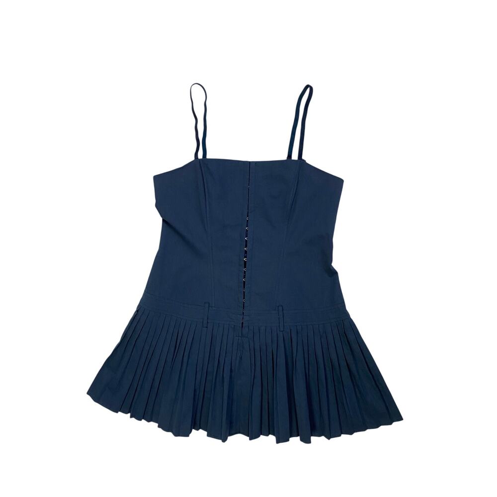 Lioness Honey Pleated Corset Mini Dress in Navy